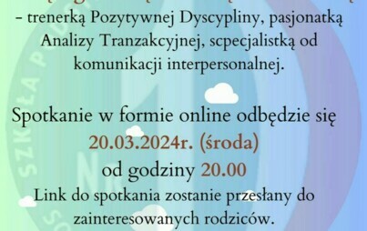 Zdjęcie do Spotkanie dla rodzic&oacute;w z trenerem Pozytywnej Dyscypliny