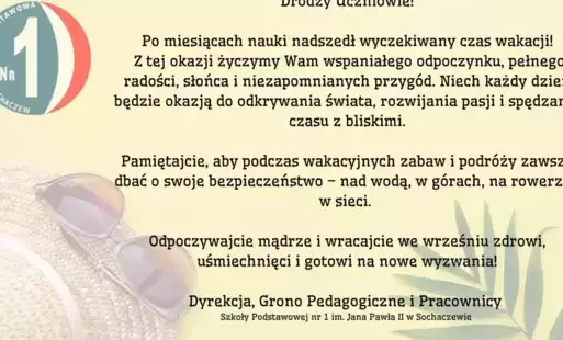 Życzenia wakacyjne