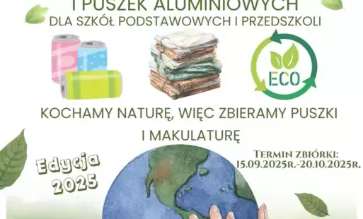 Konkurs zbiórki makulatury i puszek aluminiowych